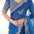 Blue embellished sequinned organza heavy work saree