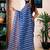 Blue striped printed ready to wear saree
