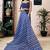 Blue striped printed ready to wear saree