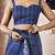 Blue striped printed ready to wear saree