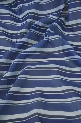 Blue striped printed ready to wear saree