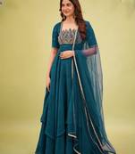 designer gown with pant set – elegant ethnic wear 