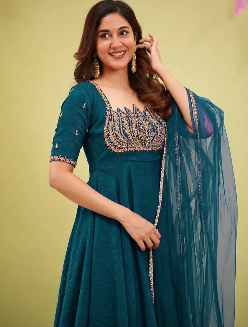 designer gown with pant set – elegant ethnic wear 