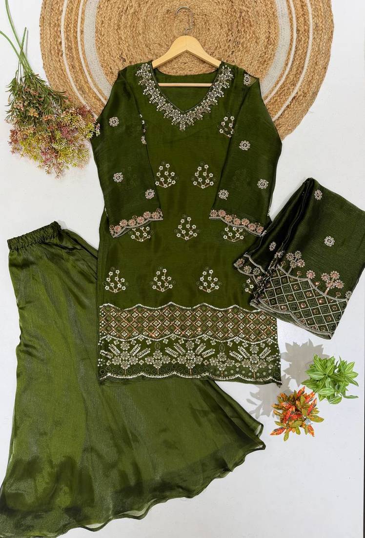 designer beads with sequence embroidery palazzo suit