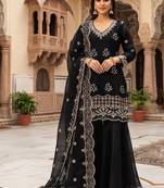 designer beads with sequence embroidery palazzo suit