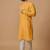 Elegant mustard yellow cotton men's kurta with cream pants