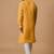 Elegant mustard yellow cotton men's kurta with cream pants