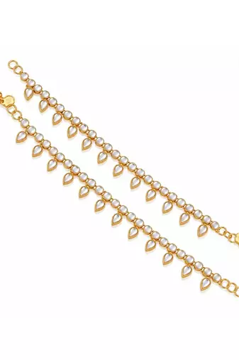 Traditional Kundan Payal Anklets Jewellery Women Girls