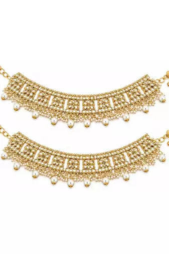 Bridal Kundan Anklets For Women 