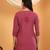 Women pink floral motifs embroidered lucknowi chikankari a-line short kurtis