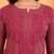 Women pink floral motifs embroidered lucknowi chikankari a-line short kurtis