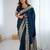 Blue woven design zari saree