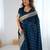 Blue woven design zari saree