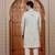 Beige computer thread work on art silk sherwani for men