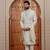 Beige computer thread work on art silk sherwani for men