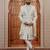 Beige computer thread work on art silk sherwani for men