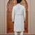 Cream computer thread work on art silk sherwani for men
