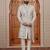 Beige computer thread work on art silk sherwani for men
