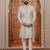 Beige computer thread work on art silk sherwani for men
