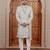 Cream computer thread work on art silk sherwani for men