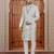 Cream computer thread work on art silk sherwani for men
