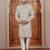 Beige computer thread work on art silk sherwani for men