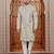 Beige computer thread work on art silk sherwani for men
