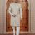 Beige computer thread work on art silk sherwani for men