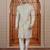 Beige computer thread work on art silk sherwani for men