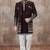 Wine computer thread work on art silk 3 peice indo-western for men