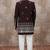 Wine computer thread work on art silk 3 peice indo-western for men