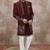 Wine computer thread work on art silk 3 peice indo-western for men