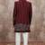 Wine computer thread work on art silk 3 peice indo-western for men