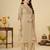 Cream embroidery thread work kurta pant dupatta for women