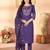 Designer embroidery thread work kurta pant dupatta for women