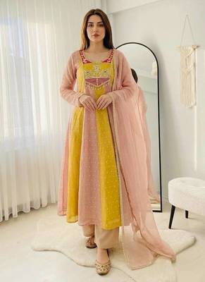 Trending salsa crush butty gown pant dupatta 1