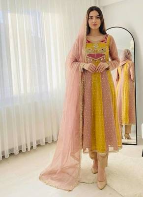 Trending salsa crush butty gown pant dupatta 2
