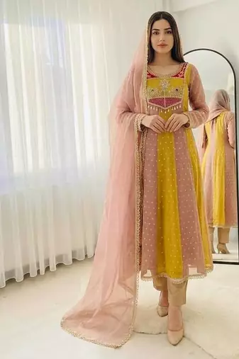 Trending salsa crush butty gown pant dupatta
