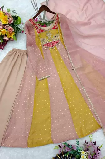 Trending salsa crush butty gown pant dupatta