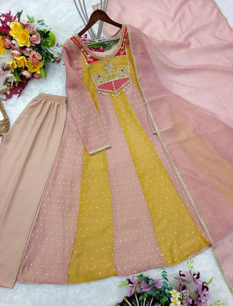 Trending salsa crush butty gown pant dupatta