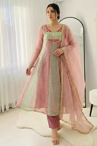 Trending salsa crush butty gown pant dupatta