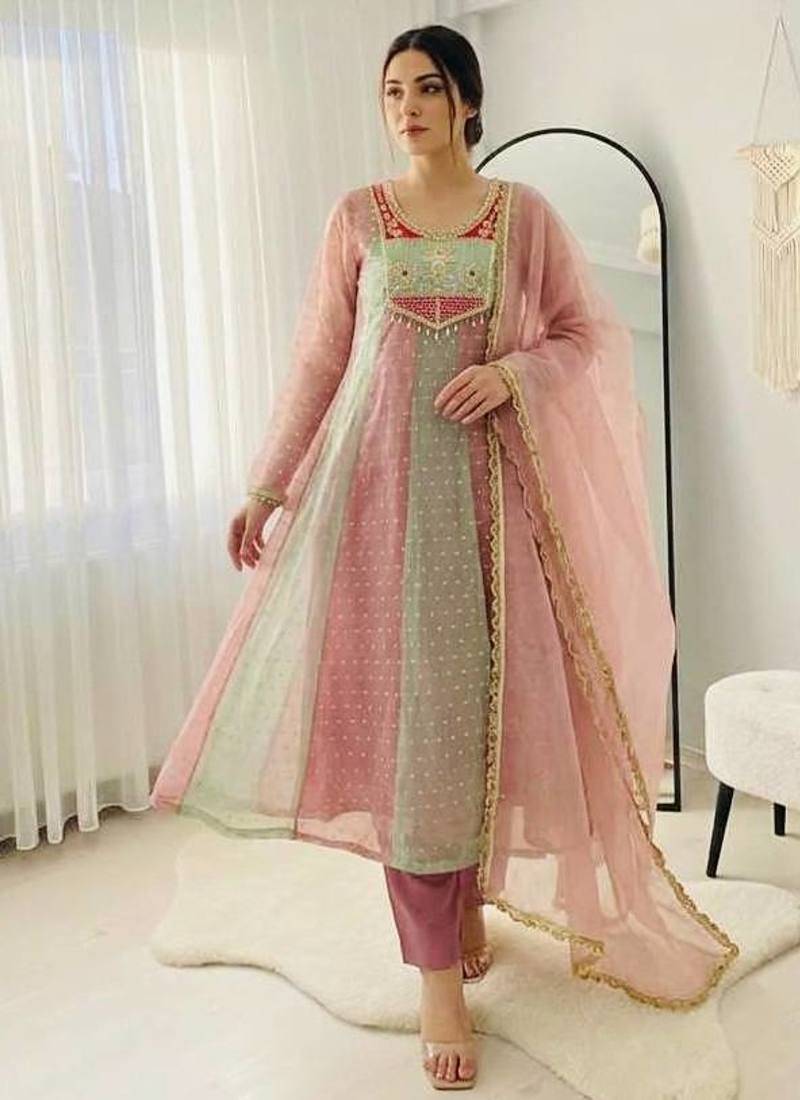 Trending salsa crush butty gown pant dupatta