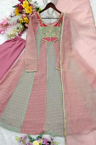 Trending salsa crush butty gown pant dupatta