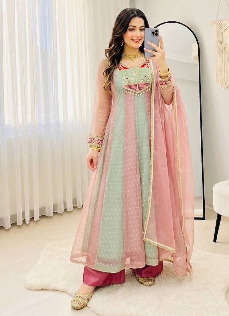Trending salsa crush butty gown pant dupatta