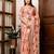 Peach floral printed zari blend ready to wear saree