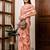 Peach floral printed zari blend ready to wear saree