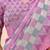 Pink geometric printed silk cotton saree with blouse