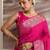 Pink checked woven design zari saree