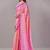 Pink geometric printed saree with blouse piece
