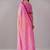 Pink geometric printed saree with blouse piece